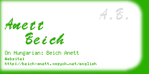 anett beich business card